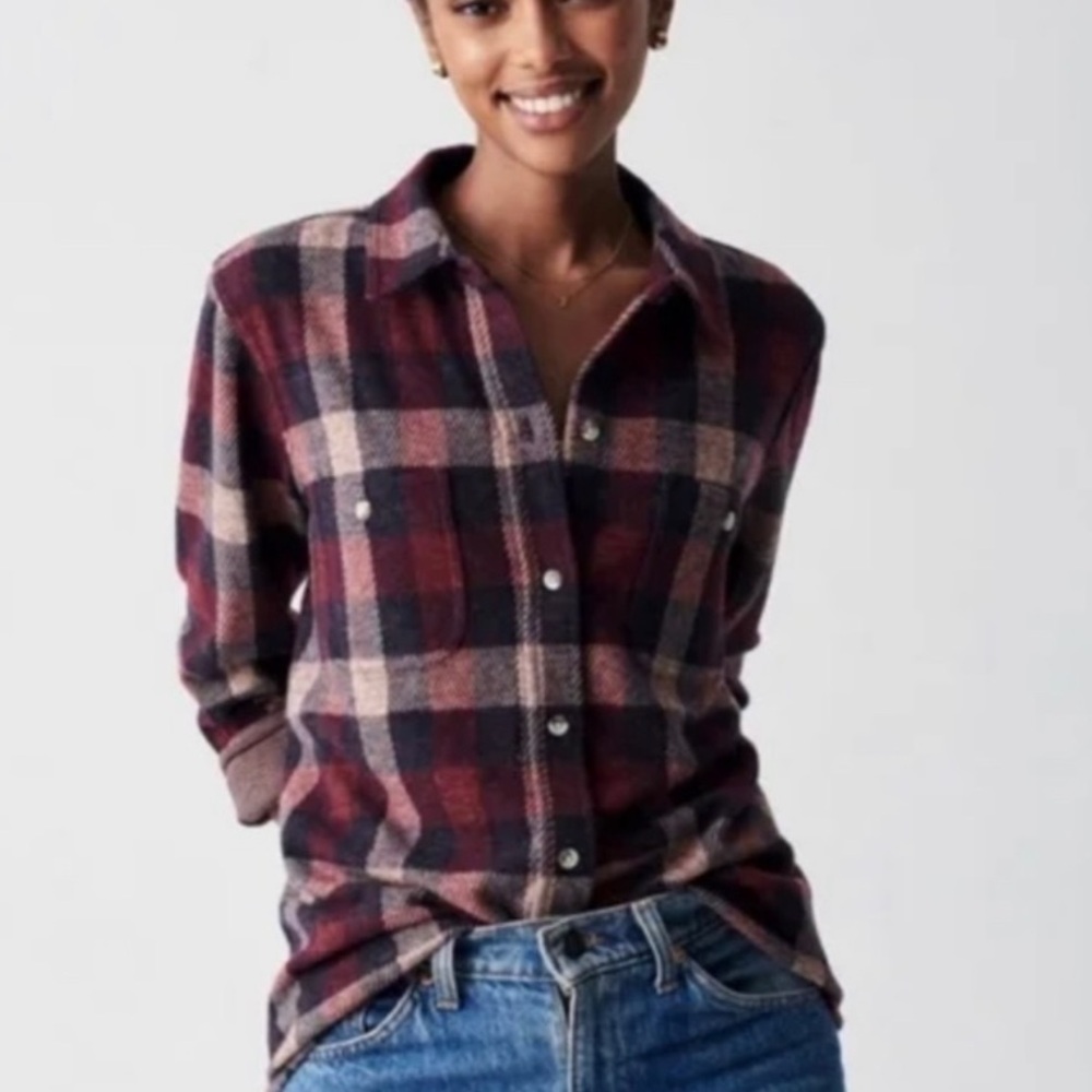 Faherty Legend™ Sweater Shirt, small NWOT Burchfield Plaid shacket - Picture 4 of 10